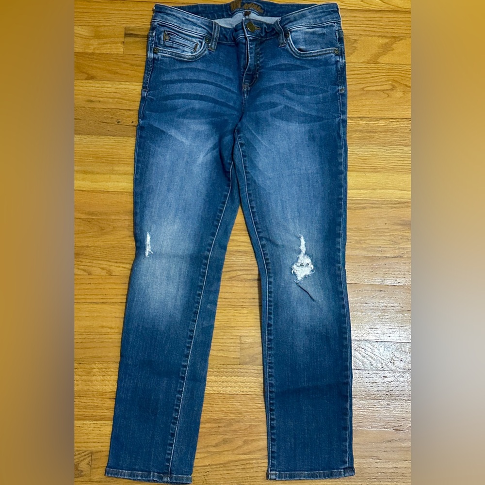 KUT from Kloth Women's size 8, distressed Blue Denim Jeans. - Picture 1 of 10